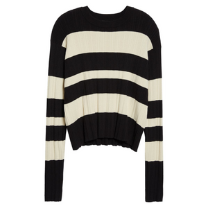Viscose Varigated Striped Long Sleeve Sweater