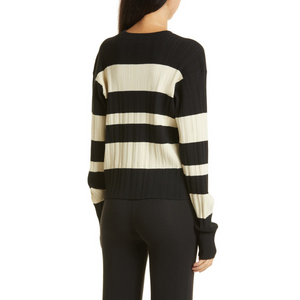 Viscose Varigated Striped Long Sleeve Sweater